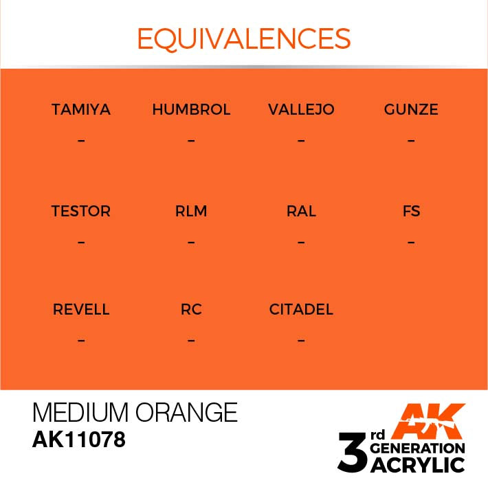 AK Interactive 3rd Gen Cross Reference Medium Orange