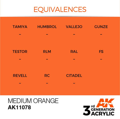 AK Interactive 3rd Gen Cross Reference Medium Orange